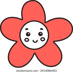 Flower Doodle Character Vector Illustration