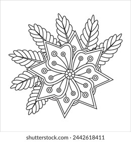 Flower Doodle Coloring Book Pages