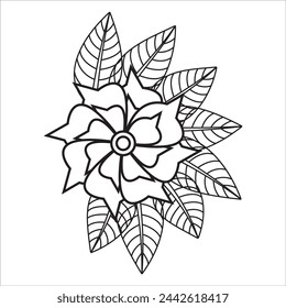 Flower Doodle Coloring Book Pages