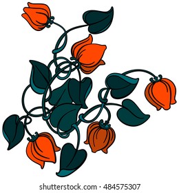 flower, doodle, design, tattoo, tulip, illustration, abstract