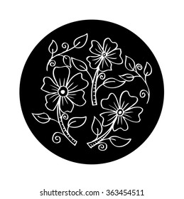 Flower doodle drawing.
