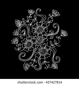 Flower doodle drawing freehand vector