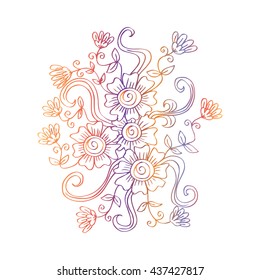 Flower doodle drawing freehand vector