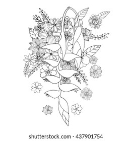 Flower doodle drawing freehand vector