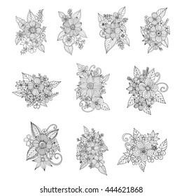 Flower doodle drawing freehand vector