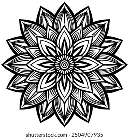 Flower doodle drawing lines vector art