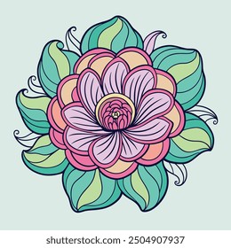 Flower doodle drawing lines vector art