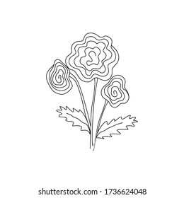 Flower. Doodle drawing style. Vector. Isolated on a white background. Free hand drawing. Line art