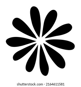 Flower doodle hand drawn with black line isolated on white background