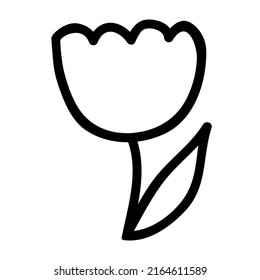 Flower doodle hand drawn with black line isolated on white background