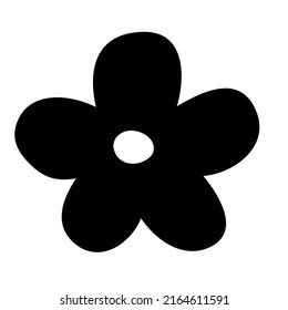 Flower doodle hand drawn with black line isolated on white background