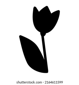 Doodle de flores dibujado a mano con línea negra aislado en fondo blanco