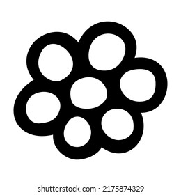 Flower doodle hand drawn with black line isolated on white background. Graphic design element for wedding invitation, birthday card, baby shower, Valentine's Day, scrapbooking. Vector illustration