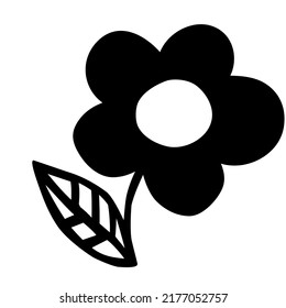 Flower doodle hand drawn with black line isolated on white background