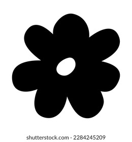 Flower doodle hand drawn with black line isolated on white background