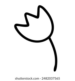Flower doodle hand drawn with black line isolated on white background