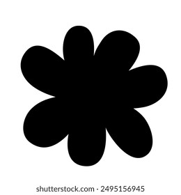 Flower doodle hand drawn with black line isolated on white background