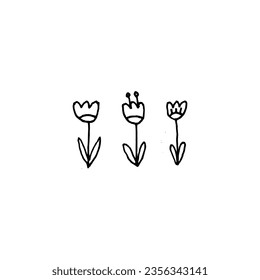 Flower doodle hand drawn design vector.
