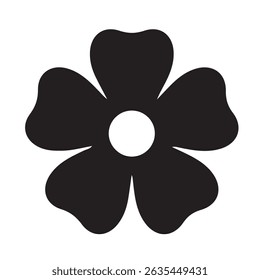 Flower doodle hand drawn in flat shape, png isolated on transparent background