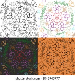 flower doodle hand drawn pattern seamless vector