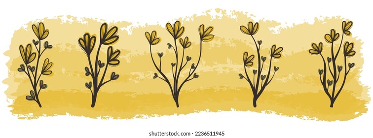 Flower Doodle Hand Drawn Vector Illustration Set 03