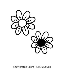 flower doodle icon vector hand drawing 