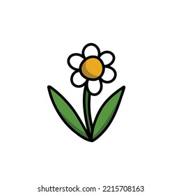 flower doodle icon, vector illustration