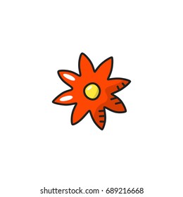 flower doodle icon vector isolated