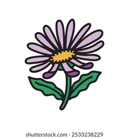 Ilustración de Doodle de flores - Aster