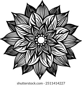  Diseño de Ilustración vectorial de arte de línea Doodle de flores