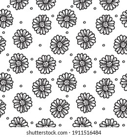 flower doodle line vector illustration Seamless pattern background design wallpaper