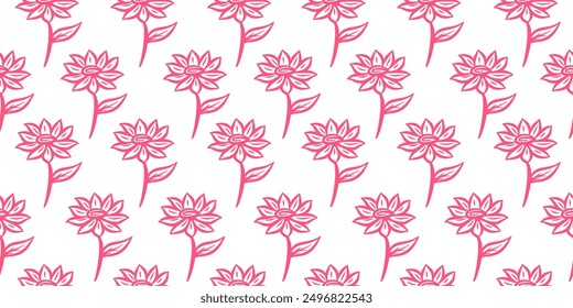 Flower Doodle pattern. Flower pattern background. Flower seamless pattern background. Floral pattern seamless.