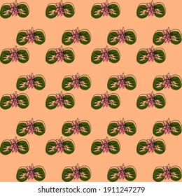 Flower doodle repeated pattern cover. Fit for your background, book cover, flyer, cute wallpaper, etc.