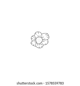 flower doodle scetch simple icon vector illustration on white background