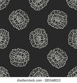 flower doodle seamless pattern background