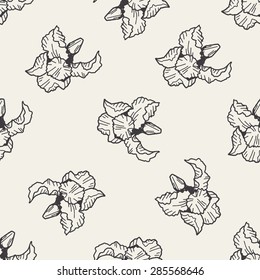 flower doodle seamless pattern background