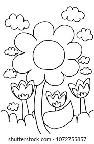 Flower. Doodle Sketch.