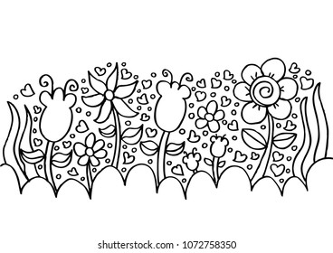 Flower Doodle Sketch.