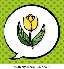 flower doodle, speech bubble