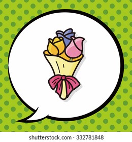 flower doodle, speech bubble