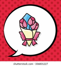 flower doodle, speech bubble