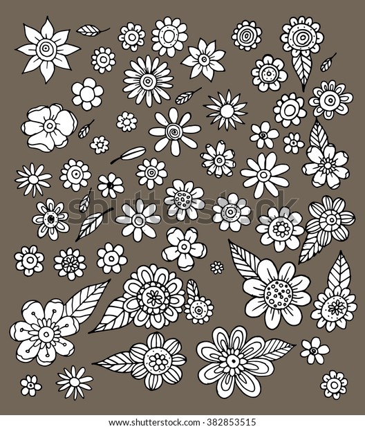 Flower Doodle Vector Stock Vector (Royalty Free) 382853515