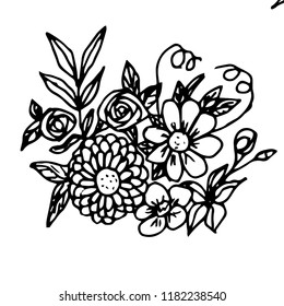 Flower doodle. Vector illustration. 