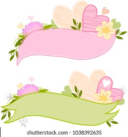 Flower doodles and frames for decoration