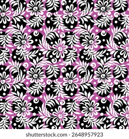 Flower and Dot Design Pattern, background, texture, fabric.