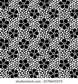 Flower and dot Design Pattern, Fabric Print, Wallpaper, Background.