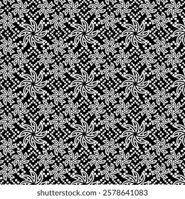 Flower and dot Design Pattern, Fabric Print, Wallpaper, Background.