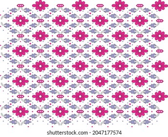 flower dot and geometric style pattern for background. texture. fabric print. surface. border use