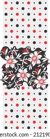 Flower and dot pattern. Endless print. Stock vector illustration. wall, fabric, tile, surface, paper print. background, texture use.