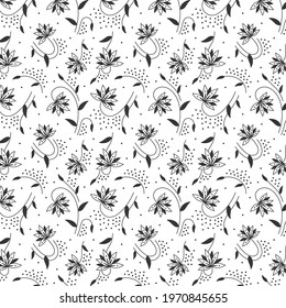 flower and dot pattern for fabric print, texture, tile, background, surface, wrapping use